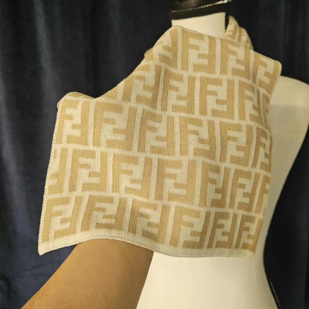 Fendi Beige Monogram Scarf - Picture 4 of 10